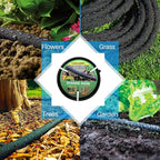 Taisia 1/2" Soaker Hose 50 ft Round Rubber Garden Water Hoses, Heavy Duty Drip Hose for Watering Irrigation, Water Seeper Soaker Hoses for Garden, Lawn and Plants