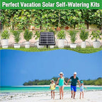 Solar Auto Drip Irrigation Solar Irrigation System, Automatic Drip Kit System Kit with 15 Drippers Powered Automatic Watering Device for Gardens