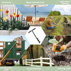 Hand Post Hole Digger - 24'' x 4" Earth Garden Auger Drill with Gloves, Non-Slip Handle, Spiral Drill Planter Bit for Planting Trees, Seedlings, Bedding Plants, Deep Cultivating, Digging Weeds Roots