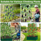 Tidponra Cucumber Trellis for Garden, 34 X 47 Inches A Frame Gardening Trellis with Fabric Raised Garden Bed, Climbing Net and Plant Support Clips for Climbing Plants