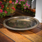 Good Directions BAS18, 18" Hand-Hammered Pure Copper Beaded Birdbath with Aged Brass Finish, Basin Only
