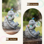 Solar Turtle Statues Garden Decor with Bubble LED Light, Outdoor Tortoise Statue Resin for Patio, Lawn, Yard Gift for Mother's Day, Birthday, Housewarming