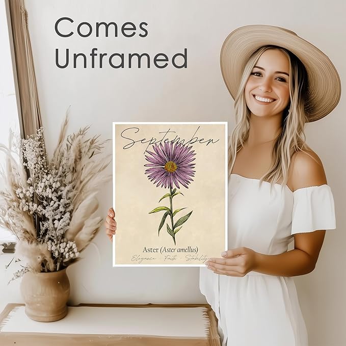 September Birth Flower Art Print - 8x10 (Unframed) | Capturing the Splendor of the September Birth Flower | Decor Accent for Birthdays and Special Occasions | Living Room Decor | Modern Home Decor