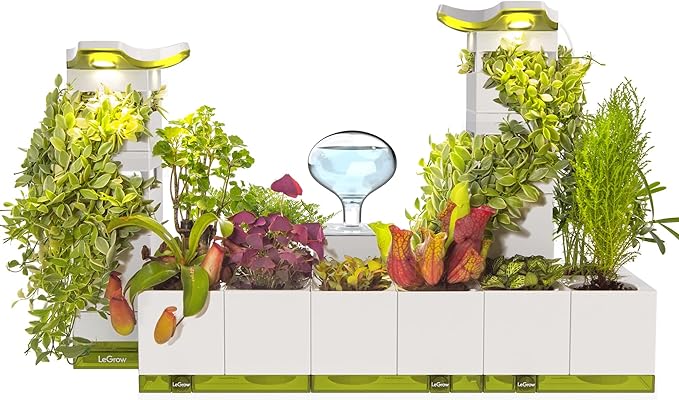 LeGrow Home Garden, Enjoy The Natural Landscape Daily, Automatic LED Grow Light, 7 Days Watering Free Ecosystem, Modular Design Fits Any Space, Write, [Plants NOT Included].