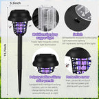 2026 4Pack Mosquito Repellent Outdoor Patio,Solar Bug Zapper Outdoor Mosquito Zapper for Moths,Gnats,Flies,Small Flying Insect,Gnat Killer for Vegetable Beds,Electric Fly Zapper for Backyard,Garden