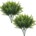 PASYOU Artificial Boston Fern Plants, Greenery Leaves Bamboo UV Resistant Fake Plastic Plant for Outdoors Indoor Hanging Planter Front Porch Garden Farmhouse Decoration 8 Pack