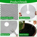 10Pcs 15.7 Inch Plant Pot Grids with 20 U-Shaped Nails, Cuttable Soil Cover Protector Cats, Animals Digging Stopper, Indoor Plant Pot Soil Guard for Outdoor Garden Balcony
