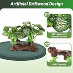 GOZILLA Silk Fish Tank Plants,Reptile Artificial Plant,Reptile Plants for Terrarium,Aquarium Decorations Accessories Set,Resin Driftwood Artificial Silk Aquarium Plant for Fish Tank.(11PCS/D-Set)
