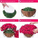 Artificial Fake Hanging Flowers Plants Basket for Outdoors Spring Summer Decoration, Faux Silk Bougainvillea Flowers in Planter UV Resistant Realistic for Outside Porch Patio Garden Yard Home, Hotpink