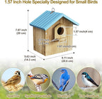 Auslar Bird House for Outside, Wooden Birdhouses for Outdoors, Bluebird House for Outside Clearance, Hanging Bird Houses for Cardinals Finch Wren Swallow for Garden Viewing