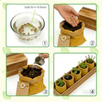 5 Herb Garden Kit with Wooden Box – Basil, Thyme, Parsley, Rosemary, Mint – Windowsill Herb Garden for Kitchen – Mother’s Day Gift for Mom, Gardening Gift for Women – Birthday Housewarming