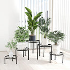 Linpla 5-Pack Decent Metal Plant Stands, Heavy Duty Flower Pot Stands for Multiple Plant, Anti-Rust Iron Plant Pot Shelf, Decoration Racks for Home Indoor and Outdoor (5 Pack Black)