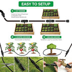 MIXC 80% Water Savings Drip Irrigation System Kit – 100ft 1/4" Soaker Hose & 10ft 1/2" Main Tubing with Connectors, Automatic Watering System for Large Vegetable Garden, Lawn, Raised Bed, Greenhouse