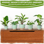 Self-Watering Pots for Indoor Plants with Visible Water Window,5/6/6.5/8/10 Inch Outdoor Flower Pots with Drainage Holes & Reservoir for Patio, Home Decor (Green)