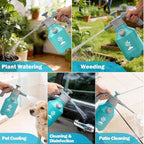 Garden Hand Pump Sprayer 1/2 Gallon - 68 Oz Leak-Proof Handheld Pressure Sprayer with 360° Extended Spray Rod, Adjustable Nozzle & Safety Valve, Water Mister Spray Bottle for Plants (2L)