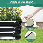 5 in 1 Galvanized Raised Garden Bed - 8x3x1ft (2Packs) Modular Planter Box Outdoor | Metal Raised Bed Kit with Bracing Rods for Gardening Vegetables Flowers Fruits Herbs (Gray)