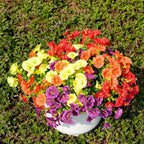 Fanfantoey Artificial Flowers for Outdoor, UV Resistant Fake Plants Outside Decoration, 14 Pcs Realistic Silk Morning Glory Faux Flowers for Porch Patio Gardens Home Decor(14, 4 Mixed)