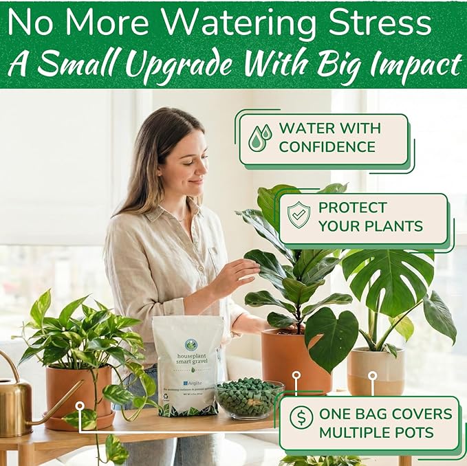 Houseplant Smart Gravel – Improve Drainage, Prevent Overwatering & Root Rot, Support Strong Roots | Eco-Friendly & Reusable Drainage Rocks for Potted Plants | Sustainably Recycled Ocean Plastic | 32oz