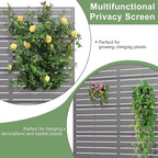 Casaphoria Metal Raised Garden Bed with Trellis and Wheels, 47"x47"x16" Planter Box for Climbing Plants, Vegetables & Vines, Features Drainage Holes and Privacy Screen (Grey-Louvered)