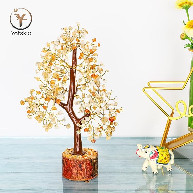 Citrine Healing Crystal - Gemstone Tree, Bonsai Trees, Feng Shui Tree, Crystal Gifts for Women, Arbol De La Abundancia, Crytals and Gemstones