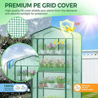 Ohuhu Small Greenhouse for Indoor Outdoor with Wheel, Portable Plastic Plant Green House 4-Tier Rack Stand Portable Greenhouses with Durable PE Cover for Seedling