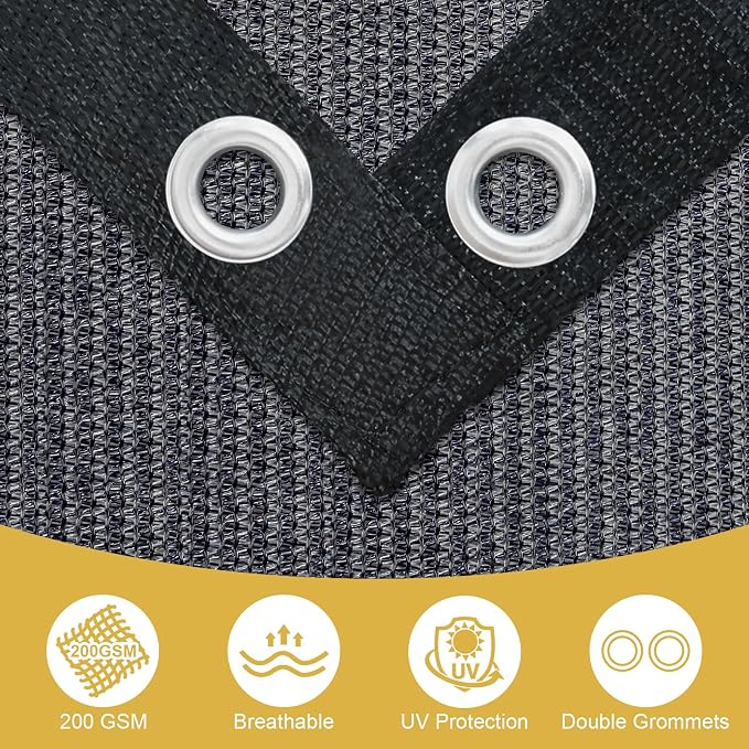 Shade&Beyond 90% Sun Shade Cloth with Grommets, 6' X 16' Pergola Shade Cover Canopy, Mesh Tarp Sun Screens for Patio, Outdoor, Garden, Backyard, Blue Gray