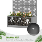 Casaphoria Metal Raised Garden Bed with Trellis, 59"x30"x12" Planter Box for Climbing Plants, Vegetables & Vines, Features Drainage Holes and Privacy Screen, Grey-Brick
