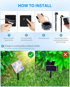 Brightown Solar Outdoor String Lights - 50 FT 120 LED Solar String Lights for Outside with 8 Lighting Modes, IP65 Waterproof Solar Outdoor Lights, Suitable for Tree Party Decor, Pure White