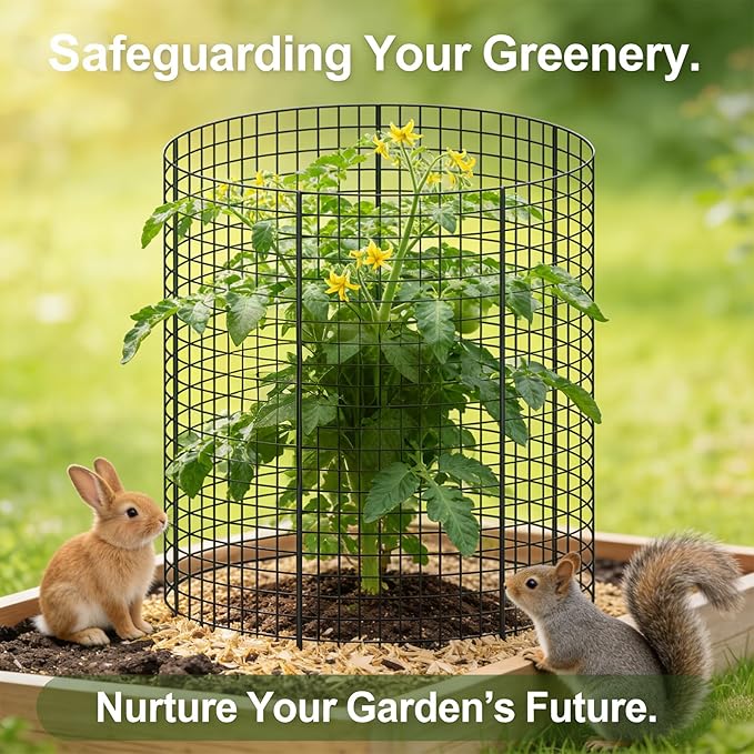 9 Pack Plant Protectors from Animals, 11.8 x 15.7 Inch Metal Plant Cages, Garden Cage to Keep Animals Out, Wire Plant Protectors for Rabbit Chicken Squirrel