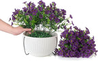 HyeFlora Artificial Faux Hanging Flowers Plants Basket for Outdoor Outside Decoration, Fake Silk Colorful Daisy in Planter for Porch Patio Garden Yard Home