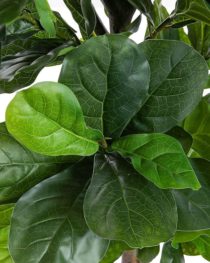 Fiddle Leaf Fig Tree 7ft Tall Artificial Tree in Plastic Pot Fake Ficus Lyrata Plants with 184 Decorative Fiddle Leaves Faux Fig Trees for Home Office Living Room Decor Indoor Outdoor