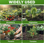 Plant Protector from Animals with Detachable Covers - 4 Pack 16”x 16" Wire Cage Cloches with Ground Stakes and Tools for Protecting Vegetable, Flower, Seedling