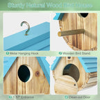 Bird House, Auslar Wooden Bird Houses for Outside, Birdhouse for Outdoors, Hanging Bluebird House for Cardinals Finch Wren Swallow for Garden Viewing
