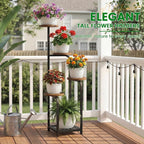 TOSKING 5 Tier Metal Anti-Tip Plant Stand indoor, Wide Base for Pots, Child and Pet Friendly ,Heavy Duty Plant Shelf ,Corner Shelf, Flower Pot Stand for Multiple Plants, Indoor Plants Tiered Stand for Living Room Balcony Garden Patio Bedroom(Black and ...