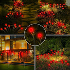 6-Pack Red Solar Outdoor Light for Garden Decorations, 48 LED Super Bright Solar Firefly Lights (Sway by Wind), New Upgraded Fairy Lights Outdoor Waterproof for Outside Pathway Patio Yard Porch(Red)