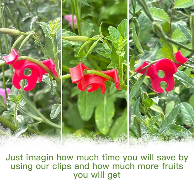 40 pcs Plastic Plant Training Clips, 90 Degrees Plant Stem Bender Low Stress Training Adjustable Circle Style Bud Bender for Climbing Plants and Gardening (Red)