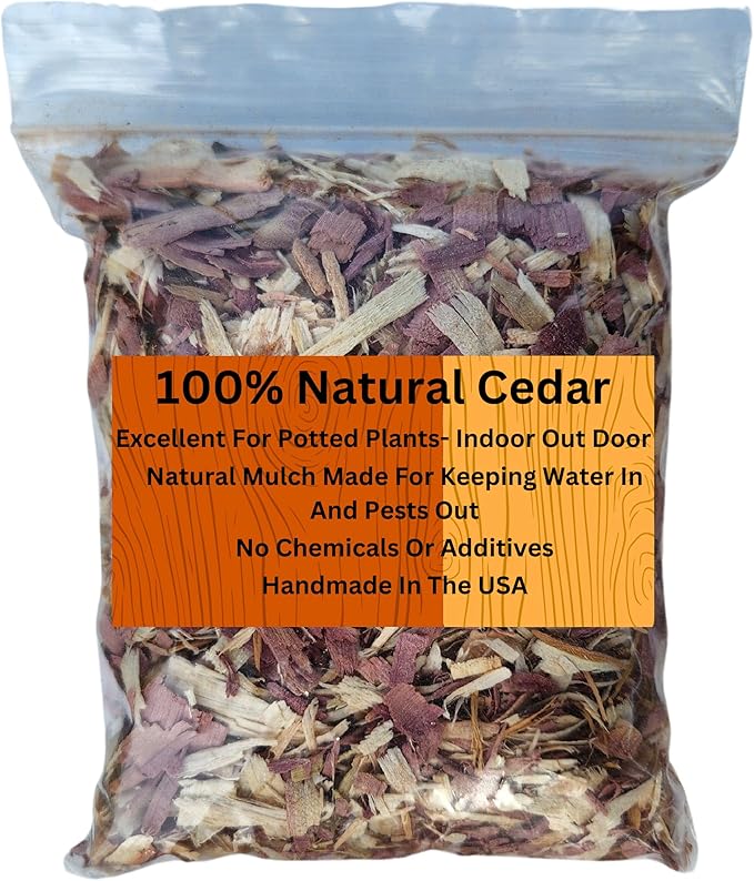 100% Natural Cedar Shavings | Mulch | Great for Outdoors or Indoor Potted Plants | Dog Bedding (Small)