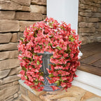 HyeFlora Bougainvillea Artificial Hanging Flowers Plants for Outdoors Decoration, 2pcs Faux Bougainvillea Vines Red Fake Flowers Realistic UV Resistant Silk Flowers for Outside Planter Yard Urn Patio