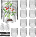 30Pcs Round Plant Protector from Animals, 10 Pack 12'' x 12'' Reusable Metal Plant Cages, Wire Mesh Garden Cloches to Keep Rabbits, Squirrels and Chicken Out and Protection Vegetables Flowers Shrubs