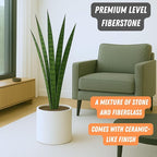 Fox & Fern Plant Pot, Large Plant Pots for Indoor & Outdoor, UV & Frost Resistant Plant Vase with Drainage Plug, Fiberstone, Large Indoor Pots for Plants & Flowers, House Indoor Plant Pot, Single Pot