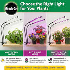 Miracle-Gro, Grow Light for Indoor Plants - 10W LED, Flexible 2-Head, Selectable Spectrum for Indoor Plants, Seeds, Herbs, Flowers, Plug-in Anywhere for Any Plant