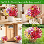 60 Pack Artificial Flowers Outdoor, Faux Silk Flowers for Outdoors Outside Front Porch Hanging Planter Window Box Garden Decoration(Mixed)