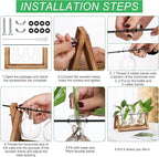 YIBOT Plants Propagation Stations,Desk Plant Terrarium with Retro Wooden Stand,Plant Lover Gifts for Women for Hydroponics Plants Home Garden Wedding Decor(3 Bulb Vase)