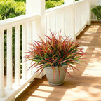 Ivydale 12Pcs Fake Plants Outdoor Artificial Plastic Grass Spring Decoration UV Resistant Faux Greenery Stems Bushes Outside Fake Plants for Planters Patio Porch Window Box Pathway Garden Home Decor