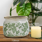 Dosayes Large Ceramic Pot for Planters, Ice Crack Glazed Flower Pot with Drainage Holes,5.91inch Vintage Planters for Indoor and Outdoor(Green)