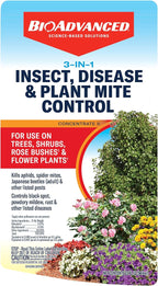 BioAdvanced 3 in 1 Insecticide & Fungicide for Plants, Disease & Plant Mite Control, Concentrate, 32 FOZ