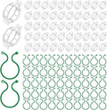 200 Pcs Plant Support Clips, 2 Types in 1 Pack, Plastic Garden Clips for Tomato, Grape, Cucumber, Vine Plants, Reusable Plant Clips for Climbing Plants (Green White)