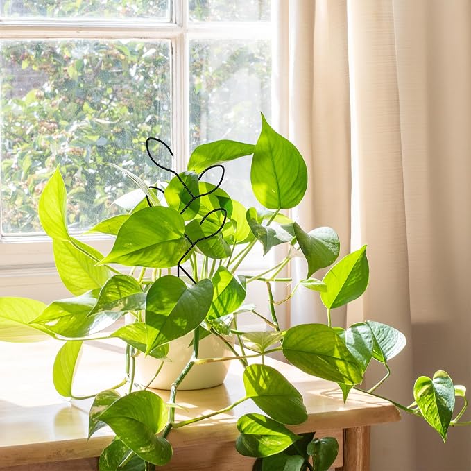 2 Pcs Metal Leaf Shape Garden Trellis for Climbing Plant, Potted Plants, Mini Plants, Indoor Plants Trellis, Home Plant Tool, Plant Lover Gifts Ideas for Garden Potted, Hoya, Pothos, Flower, Monstera