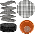 50 Plant Pots Hole Mesh Pad - MAQIHAN Flower Pot Mesh Mat Terrarium Potting Eye Mesh Mats Pot Substrate Barrier 2 Inch Net Bonsai Gardening Grid Ceramic Drainage Hole Mesh Screen Prevent Soil Leaking