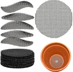 50 Plant Pots Hole Mesh Pad - MAQIHAN Flower Pot Mesh Mat Terrarium Potting Eye Mesh Mats Pot Substrate Barrier 2 Inch Net Bonsai Gardening Grid Ceramic Drainage Hole Mesh Screen Prevent Soil Leaking